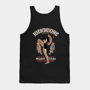 Kickboxing Girl Vintage Style Tank Top